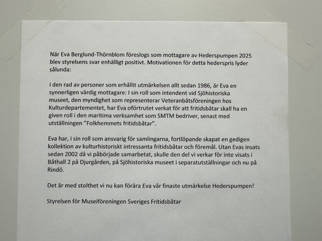 Motivering, Hederspumpen 2025. Foto: Martin Prieto Beaulieu