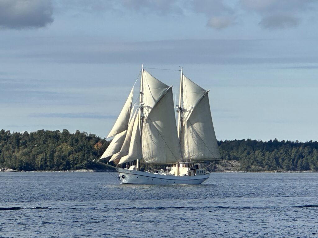 Förra årets vinnare – Libra – byggd som Lurö (1934, Karlstads varv). Ett seglande lastfartyg med hjälpmaskin – idag en stolt deltagare i Saltkråkan Race. Foto: Martin Prieto Beaulieu / Saltkråkan Race