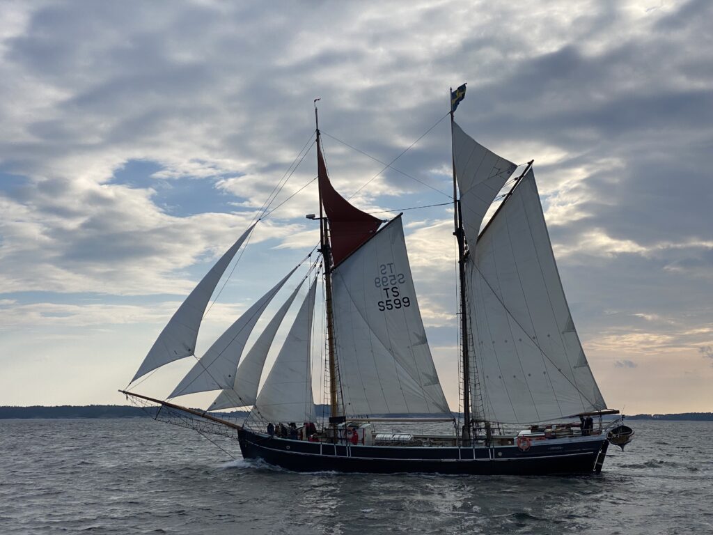 Constantia är en skonare byggd i Danmark 1908. Hon ägs av Stiftelsen Solnaskutan och används som skolsegelfartyg. Stiftelsen ordnar seglingar maj–oktober för ungdomar och vuxna samt charter för skolor och företag. Foto: Martin Prieto Beaulieu