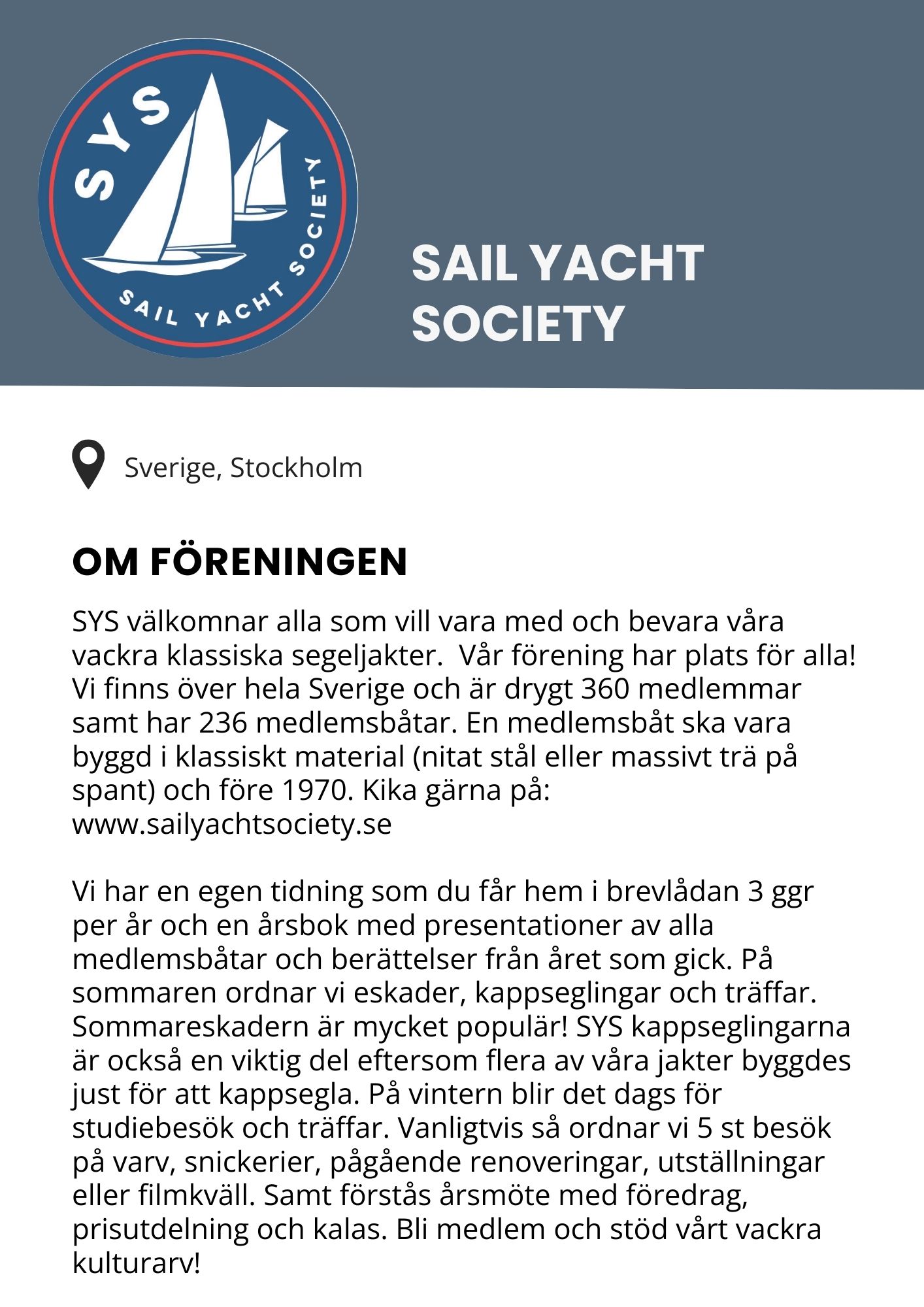 Sail yacht society