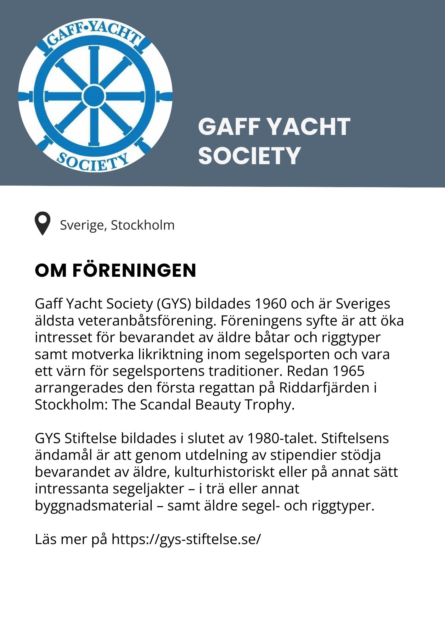 Gaff yacht society