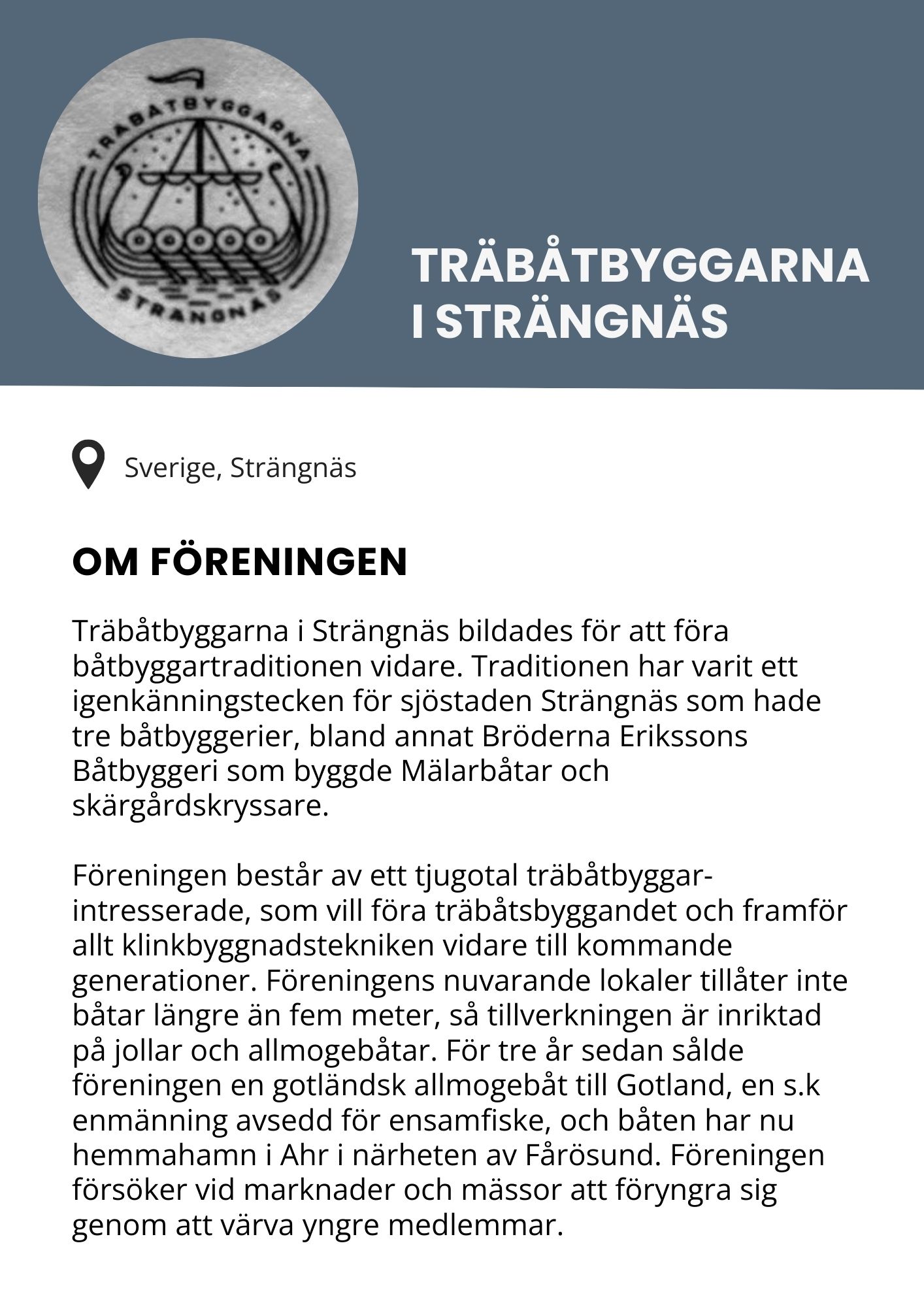 Träbåtsbyggarna i Strängnäs