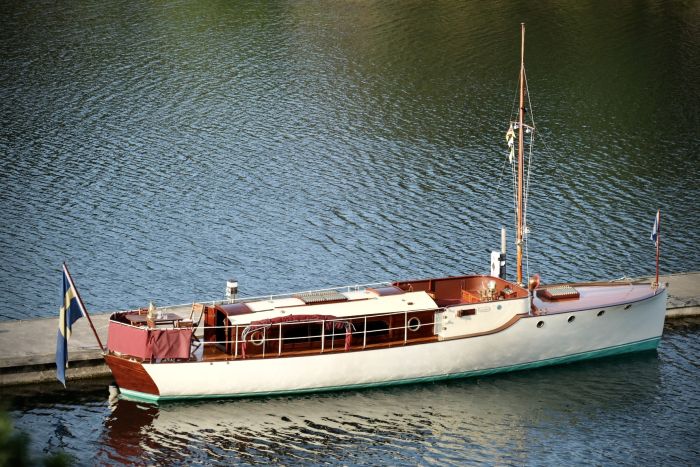M/Y Saraband från 1914 är ett tidigt exempel på C.G. Petterssons eleganta salongsbåtar. Foto: Mats Nygard