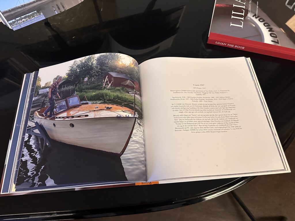CIAMI finns även med i MYS:s nyligen lanserade bok CGP – Linjer ritade för vatten. Där ingår hon bland de Petterssonbåtar som boken presenterar. Foto: Martin Prieto Beaulieu