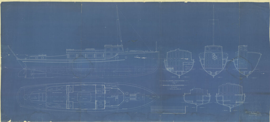 I Veteranbåtsföreningens ritningsarkiv finns Silvas ritning nr 630, signerad av C.G. Pettersson den 18 april 1923. Foto: Veteranbåtsföreningen.