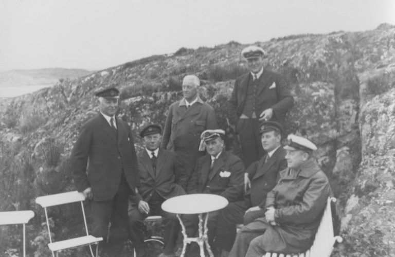 Göteborgs Motorbåt Sällskap bildades den 10 september 1915. Bland stiftarna fanns G.V. Rundström, Silvas första ägare. På bilden syns köpman Oscar Andersson, fabrikör E.M. Grönvall, ingenjör C.G. Liljegren, grosshandlare G.V. Rundström och lagerchef J.W. Silfverstrand. Foto: Göteborgs Motorbåt Sällskap